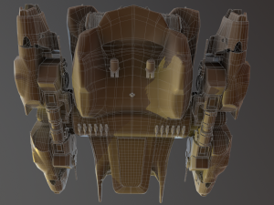 Battle spaceship essenor-rigged 3D Модель
