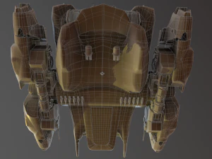 बैटल स्पेसशिप एस्सेनोर-रिग्ड 3D मॉडल