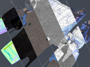 Battle spaceship essenor-rigged 3D Модель