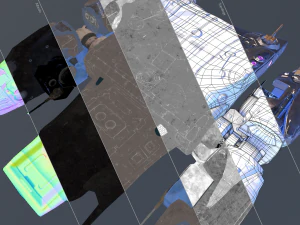 बैटल स्पेसशिप एस्सेनोर-रिग्ड 3D मॉडल