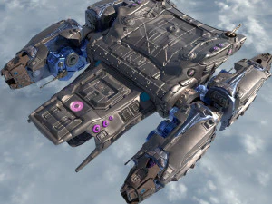 बैटल स्पेसशिप एस्सेनोर-रिग्ड 3D मॉडल