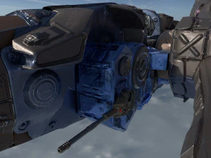 बैटल स्पेसशिप एस्सेनोर-रिग्ड 3D मॉडल