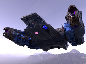 Battle spaceship essenor-rigged 3D Модель