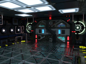 बैटल स्पेसशिप एस्सेनोर-रिग्ड 3D मॉडल