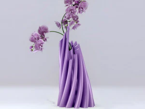 twisted cylindrical flower vase 3d printing model 3D Print Model