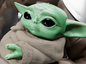 baby yoda and the mandalorian bust 3d print model 3D Print Model