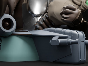 baby yoda and the mandalorian bust 3d print model 3D Druckmodell