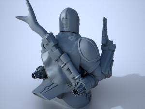 baby yoda and the mandalorian bust 3d print model 3D Druckmodell