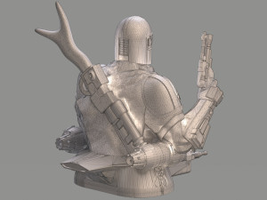 baby yoda and the mandalorian bust 3d print model 3D Druckmodell