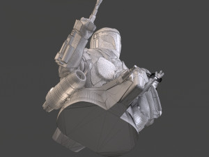 baby yoda and the mandalorian bust 3d print model 3D Druckmodell
