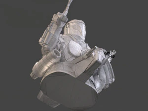 baby yoda and the mandalorian bust 3d print model 3D Print Model