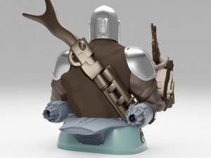 baby yoda and the mandalorian bust 3d print model 3D Druckmodell