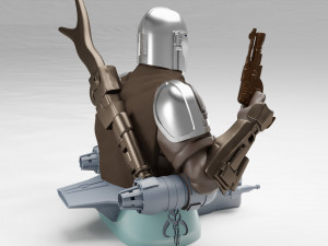 baby yoda and the mandalorian bust 3d print model 3D Druckmodell