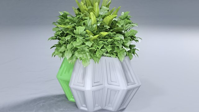 4 hexa flower pot 3d print Model Cetak 3D .c4d .max .obj .3ds .fbx .stl .blend 