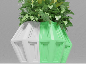 4 hexa flower pot 3d print Model Cetak 3D