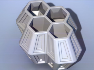 4 hexa flower pot 3d print Model Cetak 3D