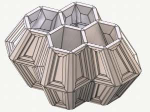4 hexa flower pot 3d print Model Cetak 3D