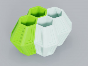4 hexa flower pot 3d print Model Cetak 3D
