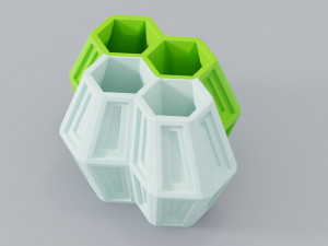 4 hexa flower pot 3d print Model Cetak 3D