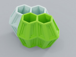 4 hexa flower pot 3d print Model Cetak 3D