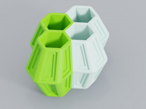 4 hexa flower pot 3d print Model Cetak 3D
