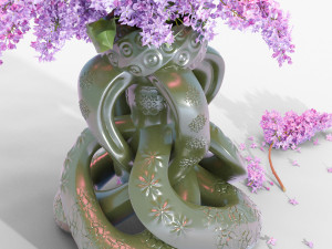 spiral knot flower vase 3d print 3D Print Model