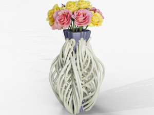 string flower vase 3d print Model Cetak 3D