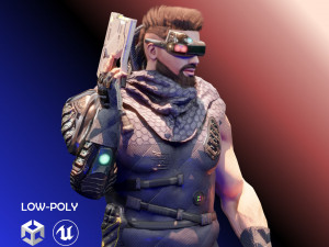 Sci fi cyberpunk action male-ednar cylo 3Dモデル
