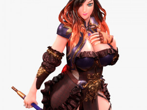 Anime Fantasy Sorceress Nienke Rigged 3D 모델