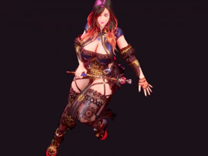 Anime Fantasy Sorceress Nienke Rigged 3D Model
