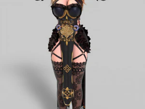 Anime Fantasy Sorceress Nienke Rigged 3D Model