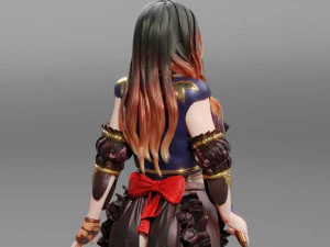 Anime Fantasy Sorceress Nienke Rigged 3D Model
