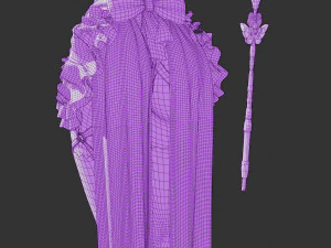 Anime Fantasy Sorceress Nienke Rigged 3D Model