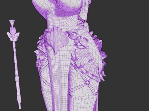 Anime Fantasy Sorceress Nienke Rigged 3D Model