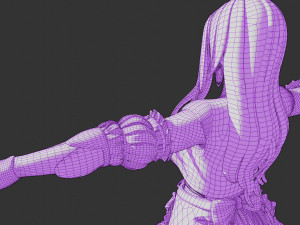 Anime Fantasy Sorceress Nienke Rigged 3D 모델