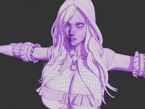 Anime Fantasy Sorceress Nienke Rigged 3D Model
