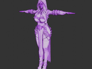 Anime Fantasy Sorceress Nienke Rigged 3D 모델
