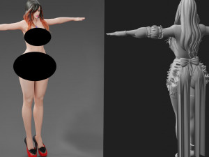 Anime Fantasy Sorceress Nienke Rigged 3D 모델
