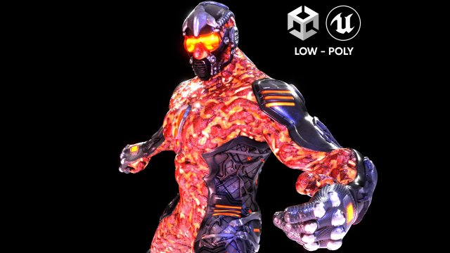 MechOrg Humanoid Cyborg Creature Rigged 3D Character 3D Model .c4d .max .obj .3ds .fbx .stl .blend 