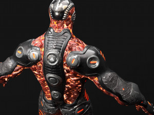MechOrg Humanoid Cyborg Creature Rigged 3D Character 3D Model