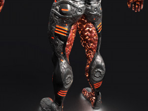MechOrg Humanoid Cyborg Creature Rigged 3D Character 3D Model