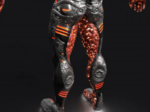 MechOrg Humanoid Cyborg Creature Rigged 3D Character 3D Model