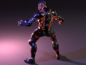 MechOrg Humanoid Cyborg Creature Rigged 3D Character 3D Model