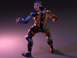 MechOrg Humanoid Cyborg Creature Rigged 3D Character 3D Model