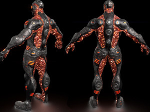 MechOrg Humanoid Cyborg Creature Rigged 3D Character 3D Model
