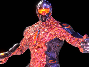 MechOrg Humanoid Cyborg Creature Rigged 3D Character 3D Model