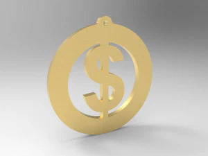dollar sign necklace pendant 3D Print Model