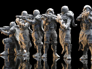 Sci-Fi-Infanterie-Kader-Miniaturen 3D-Druckmodell 3D Druckmodell