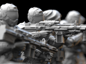 sci fi infantry squad miniatures 3d print model 3D 프린트 모델