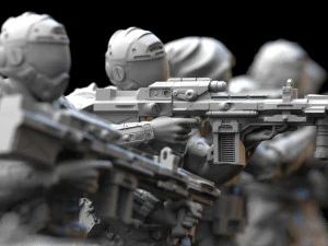 Sci-Fi-Infanterie-Kader-Miniaturen 3D-Druckmodell 3D Druckmodell